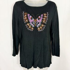 Lucia Burns | Vintage Sequins & Beaded Butterfly Top